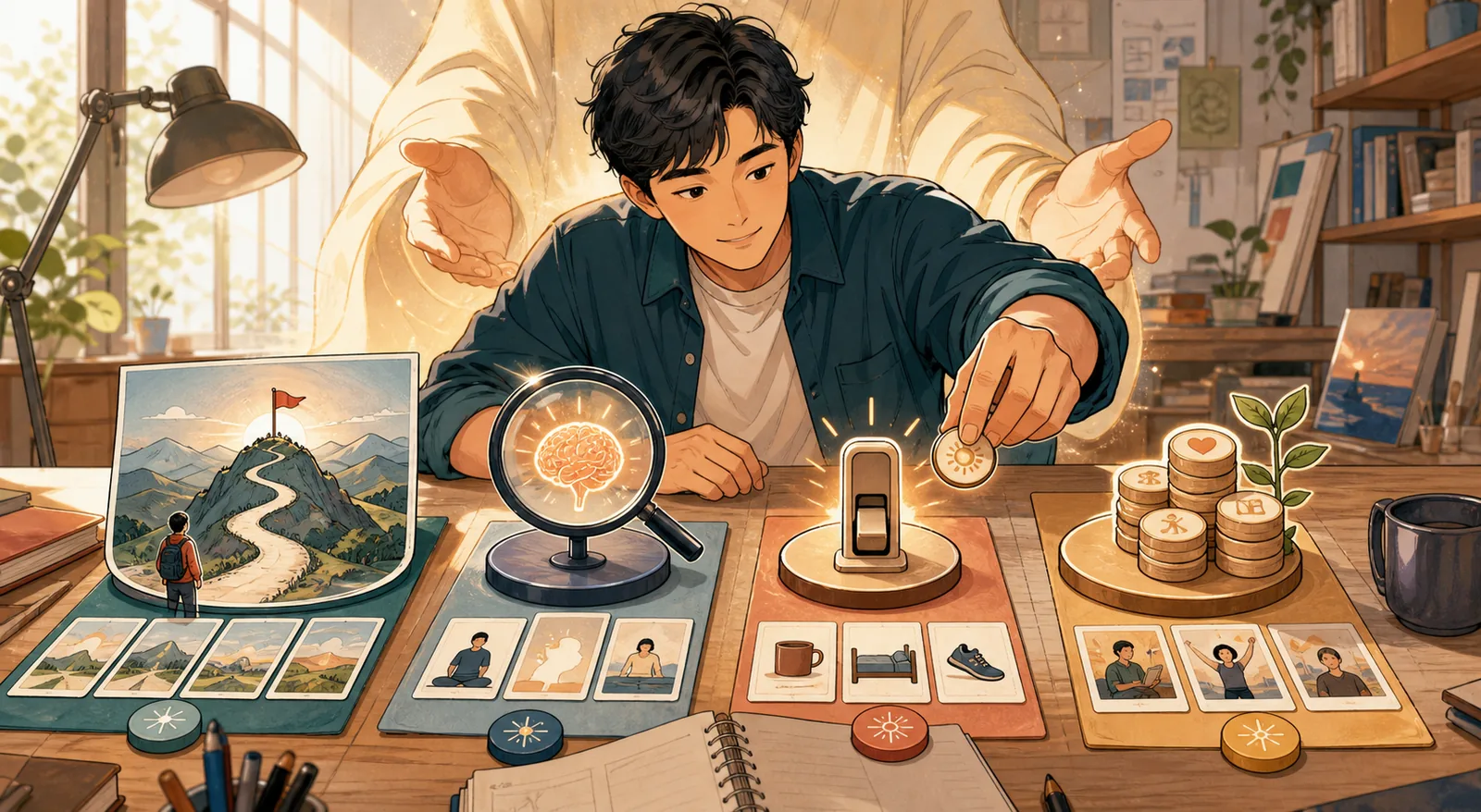 四步結果操作系統漫畫插畫